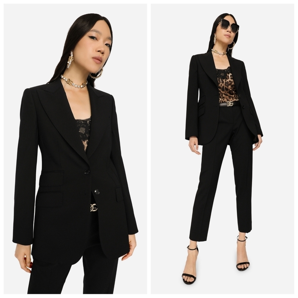 Dolce & Gabbana Single-breasted woolen Turlington Blazer Black Women's 44